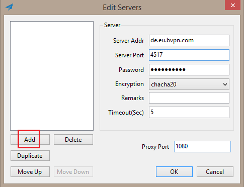Permanent invoegen Echt niet How to Use ShadowSocks to Connect to b.VPN Servers on Windows